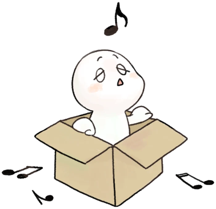 Poko popping out of a box